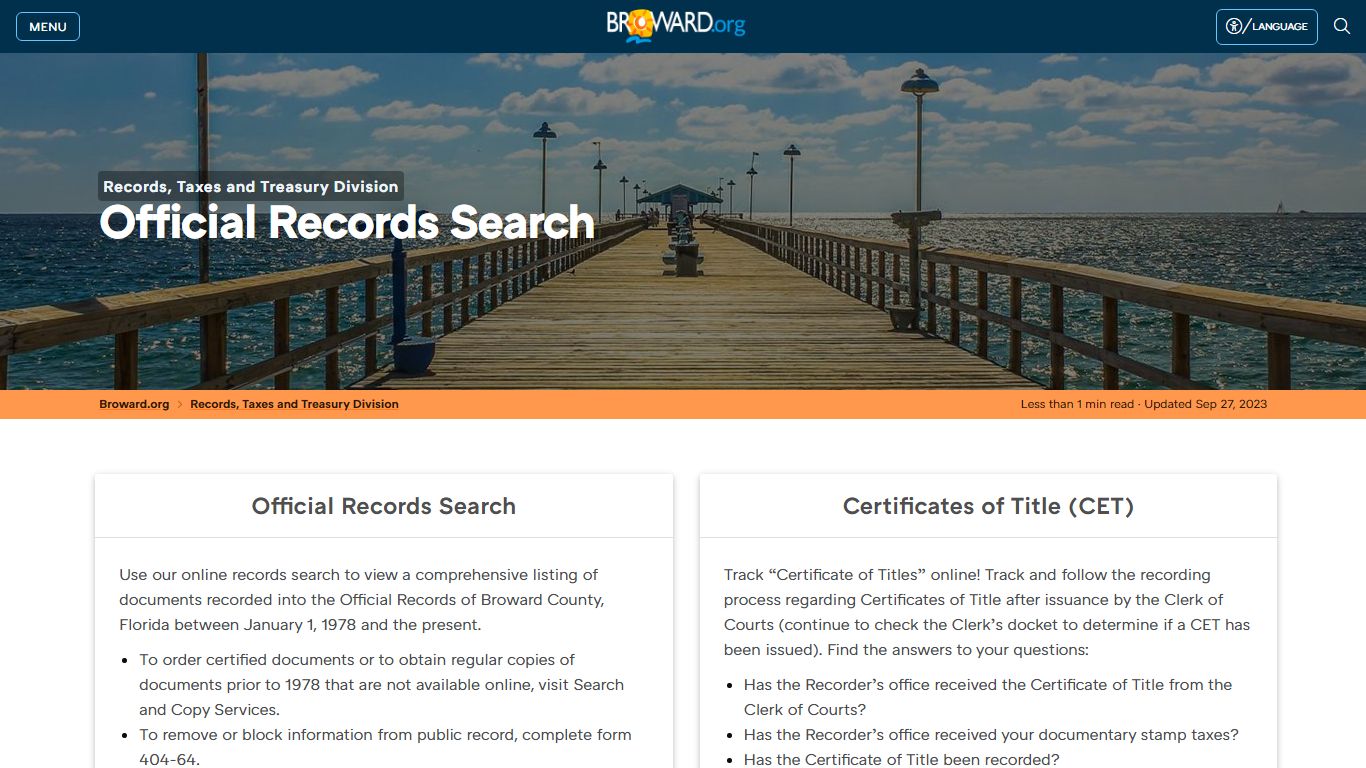 Records Official Records Search - Broward County